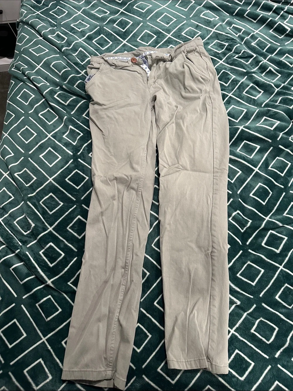 Men's Slim Straight Chinos in Light Taupe